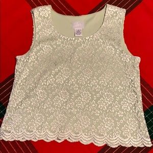 Scalloped bottom lined blouse.